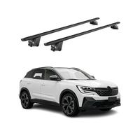OMAC Barres de Toit Aluminium certifiées TÜV pour Renault Austral 2022-2026 - pour Rails de Toit intégrés - Rainure en T - Charge Max 100 kg - 2 antivols Noir