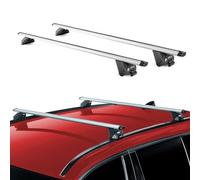 OMAC Barres de Toit Aluminium certifiées TÜV pour Renault Megane IV Grandtour 2016-2022 - pour Rails de Toit intégrés - Rainure en T - Charge Max 100 kg - 2 antivols Argent