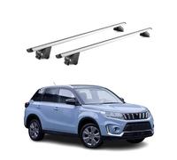OMAC Barres de Toit Aluminium certifiées TÜV pour Suzuki Vitara IV 2015-2025 - pour Rails de Toit intégrés - Rainure en T - Charge Max 100 kg - 2 antivols Argent