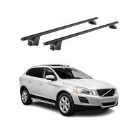 OMAC Barres de Toit Aluminium certifiées TÜV pour Volvo XC60 I 2009-2017 - pour Rails de Toit intégrés - Rainure en T - Charge Max 100 kg - 2 antivols Noir
