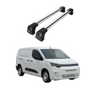 OMAC Barres de Toit compatibles avec Citroën Berlingo 2018-2026 - 2 Barres - Antivol Inclus - Aluminium Argent