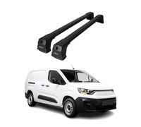 OMAC Barres de Toit compatibles avec Fiat Doblo III 2022-2026 - 2 Barres - Antivol Inclus - Aluminium Noir