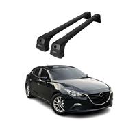 OMAC Barres de Toit compatibles avec Mazda3 mk3 2014-2018 - 2 Barres - Antivol Inclus - Aluminium Noir