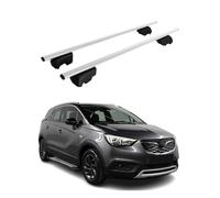 OMAC Barres de toit compatibles avec Opel Crossland X 2017-2021 ABE Argent