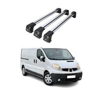 OMAC Barres de Toit compatibles avec Renault Trafic II 2001-2014 - 3 Barres - Antivol Inclus - Aluminium Argent