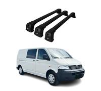 OMAC Barres de Toit compatibles avec VW T5 T6 Alle modelle 2003-2024 - 2 Barres - Antivol Inclus - Aluminium Noir