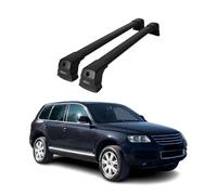 OMAC Barres de Toit compatibles avec VW Touareg I 2002-2010 - 2 Barres - Antivol Inclus - Aluminium Noir