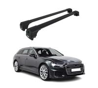 Barres de Toit transversales pour Audi A6 C8 Break 2018-2025 Alu Noir ABE
