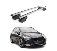 OMAC Barres de Toit en Aluminium pour BMW Série 2 Active Tourer U06 2021-2026 - City Crash - ISO/Pas 11154:2006 - Antivol Inclus - Charge Max 75 kg - 2 Barres Argent