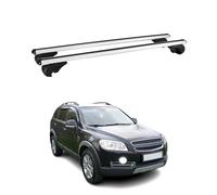 OMAC Barres de Toit en Aluminium pour Chevrolet Captiva 2006-2016 - TÜV/DIN 75302:2019 - Antivol Inclus - Charge Max 75 kg - 2 Barres Argent