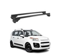 OMAC Barres de Toit en Aluminium pour Citroën C3 Picasso 2009-2016 - TÜV/DIN 75302:2019 - Antivol Inclus - Charge Max 75 kg - 2 Barres Noir
