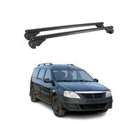 OMAC Barres de Toit en Aluminium pour Dacia Logan mk1 2008-2012 FL - TÜV/DIN 75302:2019 - Antivol Inclus - Charge Max 75 kg - 2 Barres Noir