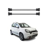 OMAC Barres de Toit en Aluminium pour Fiat Panda Cross 2012-2026 - TÜV/DIN 75302:2019 - Charge Max 75 kg - 2 Barres Argent