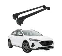 OMAC Barres de Toit en Aluminium pour Ford Focus IV Break 2018-2025 - City Crash - ISO/Pas 11154:2006 - Antivol Inclus - Charge Max 75 kg - 2 Barres Noir
