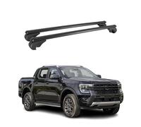 OMAC Barres de Toit en Aluminium pour Ford Ranger 2011-2026 DoubleCab - TÜV/DIN 75302:2019 - Antivol Inclus - Charge Max 75 kg - 2 Barres Noir