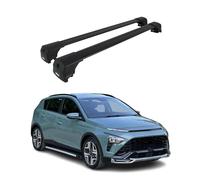 OMAC Barres de Toit en Aluminium pour Hyundai Bayon 2021-2026 - City Crash - ISO/Pas 11154:2006 - Antivol Inclus - Charge Max 75 kg - 2 Barres Noir