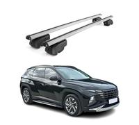 OMAC Barres de Toit en Aluminium pour Hyundai Tucson IV 2022-2026 - City Crash - ISO/Pas 11154:2006 - Antivol Inclus - Charge Max 75 kg - 2 Barres Argent