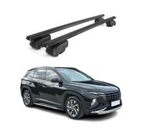 OMAC Barres de Toit en Aluminium pour Hyundai Tucson IV 2022-2026 - City Crash - ISO/Pas 11154:2006 - Antivol Inclus - Charge Max 75 kg - 2 Barres Noir