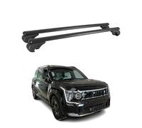 OMAC Barres de Toit en Aluminium pour Kia EV9 GT-Line 2023-2026 - TÜV/DIN 75302:2019 - Antivol Inclus - Charge Max 75 kg - 2 Barres Noir