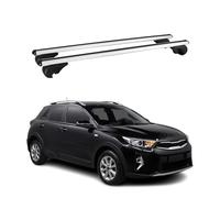 OMAC Barres de Toit en Aluminium pour Kia Stonic 2017-2026 - TÜV/DIN 75302:2019 - Antivol Inclus - Charge Max 75 kg - 2 Barres Argent
