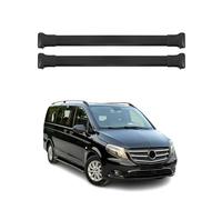 OMAC Barres de Toit en Aluminium pour Mercedes Vito W447 2014-2026 - TÜV/DIN 75302:2019 - Charge Max 75 kg - 2 Barres Noir