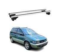 OMAC Barres de Toit en Aluminium pour Mitsubishi Space Wagon I 1991-1997 - TÜV/DIN 75302:2019 - Antivol Inclus - Charge Max 75 kg - 2 Barres Argent