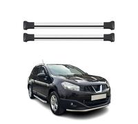 OMAC Barres de Toit en Aluminium pour Nissan Qashqai J10 2007-2013 - TÜV/DIN 75302:2019 - Charge Max 75 kg - 2 Barres Argent