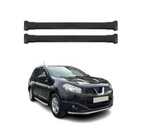 OMAC Barres de Toit en Aluminium pour Nissan Qashqai J10 2007-2013 - TÜV/DIN 75302:2019 - Charge Max 75 kg - 2 Barres Noir