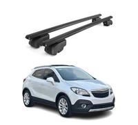 OMAC Barres de Toit en Aluminium pour Opel Mokka I 2012-2016 Pre-FL - City Crash - ISO/Pas 11154:2006 - Antivol Inclus - Charge Max 75 kg - 2 Barres Noir