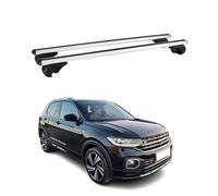 OMAC Barres de Toit en Aluminium pour VW T-Cross 2019-2026 - TÜV/DIN 75302:2019 - Antivol Inclus - Charge Max 75 kg - 2 Barres Argent