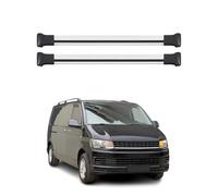 OMAC Barres de Toit en Aluminium pour VW Transporter Multivan Caravelle T6 2015-2024 - TÜV/DIN 75302:2019 - Charge Max 75 kg - 2 Barres Argent