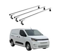 OMAC Barres de Toit Heavy Duty compatibles avec Citroën Berlingo 2018-2026 - 3 Barres - Aluminium Argent