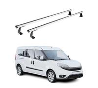 OMAC Barres de Toit Heavy Duty compatibles avec Fiat Doblo II 2010-2021 - 2 Barres - Aluminium Argent