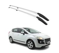 OMAC Barres de Toit longitudinales Compatible avec Peugeot 3008 2009-2016 Aluminium Gris