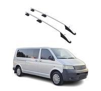 OMAC Barres de Toit longitudinales compatibles avec VW T5 T6 Transporter Multivan Caravelle 2003-2024 L2 Aluminium Gris 2Pcs