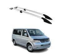 OMAC Barres de Toit longitudinales compatibles avec VW T5 T6 Transporter Multivan Caravelle 2003-2024 L1 Aluminium Gris 2Pcs