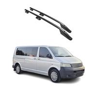 OMAC Barres de Toit longitudinales compatibles avec VW T5 T6 Transporter Multivan Caravelle 2003-2024 L2 Aluminium Noir 2Pcs