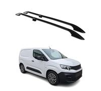 OMAC Barres de Toit longitudinales pour Peugeot Partner 2018-2026 L1 Alu Noir 2X