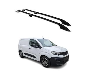 OMAC Barres de Toit longitudinales pour Peugeot Partner 2018-2026 L1 Alu Noir 2X