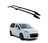 OMAC Barres de Toit longitudinales pour Peugeot Partner Tepee 2008-18 L1 Alu Noir 2X