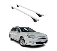OMAC Barres de Toit pour Citroën C5 Wagon 2008-2017 - TÜV/DIN 75302:2019 - Antivol Inclus - Charge Max 75 kg - 2 Barres Argent