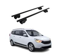 OMAC Barres de Toit pour Dacia Lodgy 2012-2022 - City Crash Tested - ISO Pas 11154:2006 - Antivol Inclus - Charge Max 75 kg - 2 Barres Noir