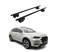 OMAC Barres de Toit pour DS 7 Crossback/DS 7 2017-2026 - City Crash Tested - ISO Pas 11154:2006 - Antivol Inclus - Charge Max 75 kg - 2 Barres Noir