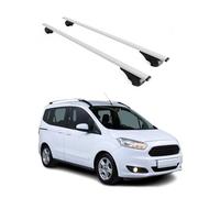 OMAC Barres de Toit pour Ford Tourneo Courier I 2014-2023 - TÜV/DIN 75302:2019 - Antivol Inclus - Charge Max 75 kg - 2 Barres Argent