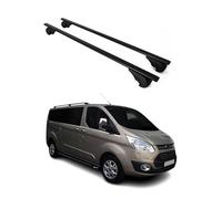 OMAC Barres de Toit pour Ford Transit Custom I 2012-2023 - TÜV/DIN 75302:2019 - Antivol Inclus - Charge Max 75 kg - 2 Barres Noir