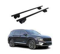 OMAC Barres de Toit pour Hyundai Santa Fe IV 2019-2023 - City Crash Tested - ISO Pas 11154:2006 - Antivol Inclus - Charge Max 75 kg - 2 Barres Noir