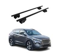 OMAC Barres de Toit pour Hyundai Tucson III 2016-2021 - City Crash Tested - ISO Pas 11154:2006 - Antivol Inclus - Charge Max 75 kg - 2 Barres Noir
