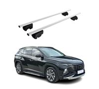 OMAC Barres de Toit pour Hyundai Tucson IV 2022-2026 - City Crash Tested - ISO Pas 11154:2006 - Antivol Inclus - Charge Max 75 kg - 2 Barres Argent