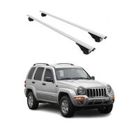 OMAC Barres de Toit pour Jeep Cherokee KJ 2002-2007 - TÜV/DIN 75302:2019 - Antivol Inclus - Charge Max 75 kg - 2 Barres Argent