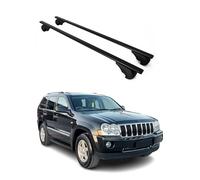 OMAC Barres de Toit pour Jeep Grand Cherokee WK 2005-2010 - Antivol Inclus - Charge Max 75 kg - 2 Barres Noir